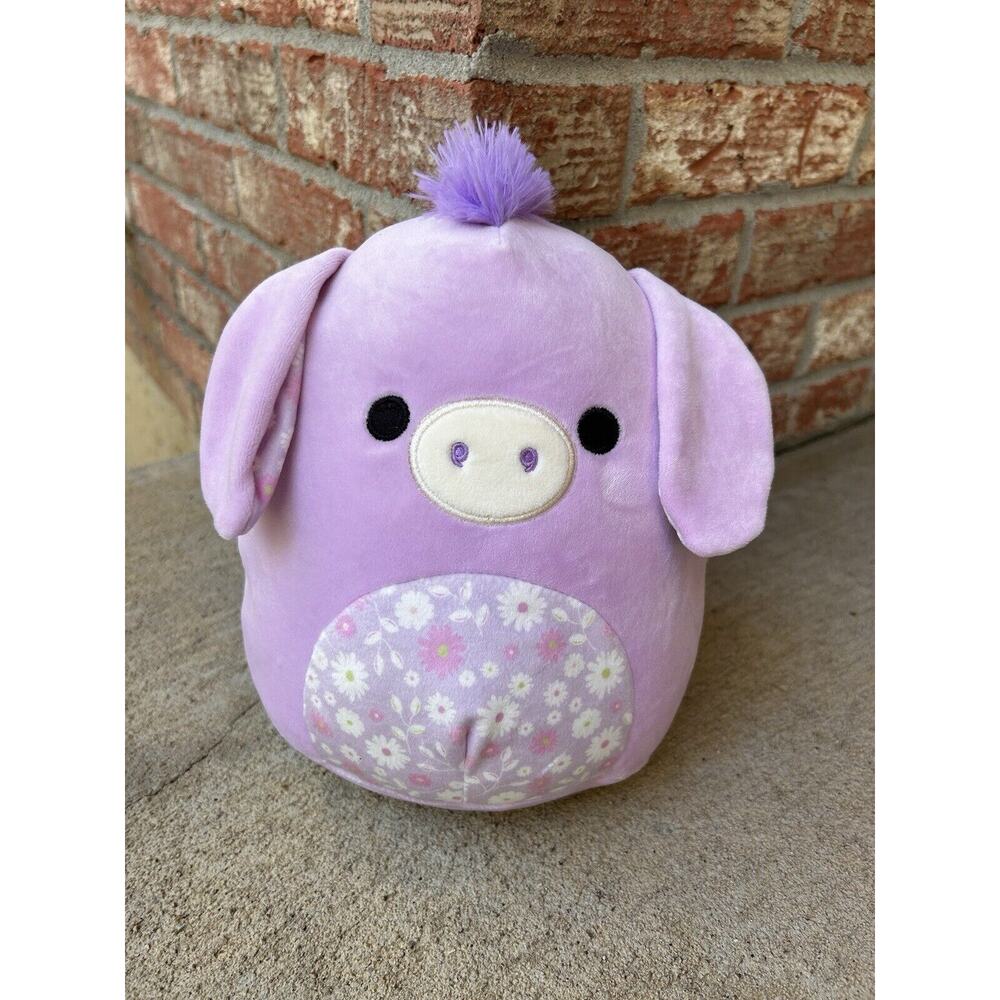 Squishmallows Delzi Donkey Purple Daisy Floral Design Plush Stuffed Animal‎ 8"